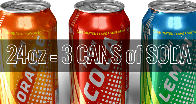 24 Ounces Equal To 3 Cans of Soda